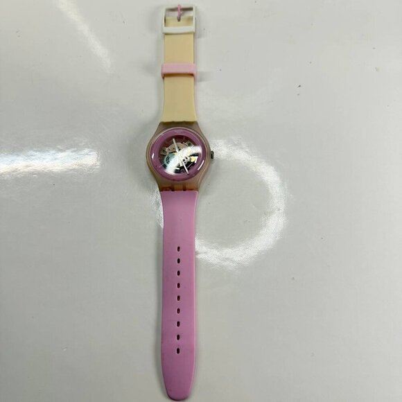 Swatch Accessories - Swatch Swiss – Skeleton Dial Pink Model (Swiss Made)